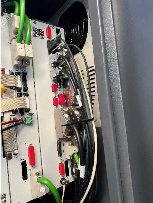 Location of the MC 420 with all cabling that had to removed prior to removal of MC unit